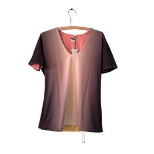 NWT Modzori Medium Reversible & Adjustable V-Neck Top Horizon-Coral/Sunstream